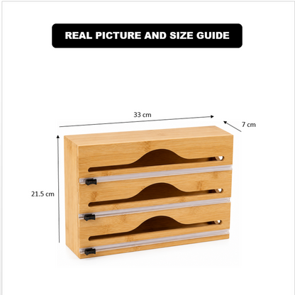 3in1 Wall-Mounted Bamboo Wrap Cutter & Holder