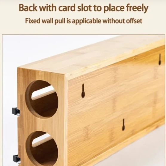 3in1 Wall-Mounted Bamboo Wrap Cutter & Holder