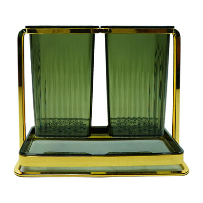Premium Acrylic Utensil Holder with Metal Frame