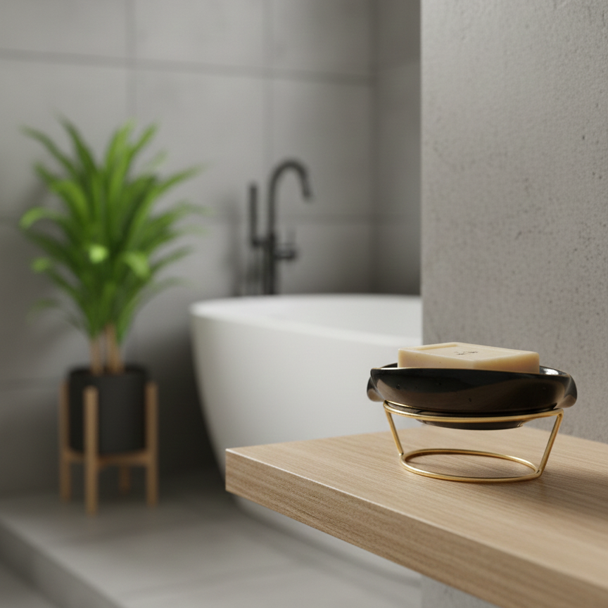 GoldFrame Ceramic Soap Tray