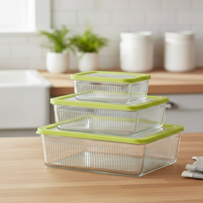 3-Pcs Unbreakable Glass Container Set