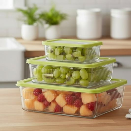 3-Pcs Unbreakable Glass Container Set