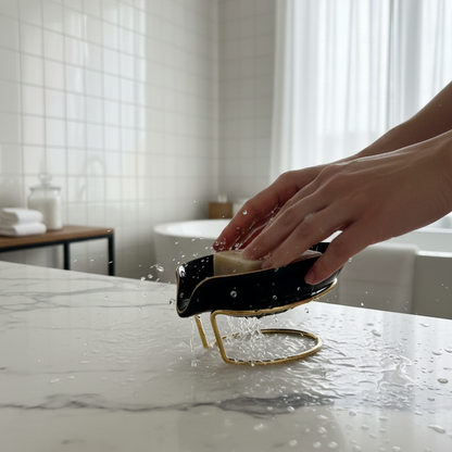 GoldFrame Ceramic Soap Tray