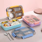 Spill-Free Partition Seal Stainless Steel Bento – With Pair of Tableware & Sauce Bowl
