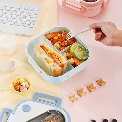 SnackPals Lunch Keeper - Kids Lunch Box with Reusable Spoon & Fork